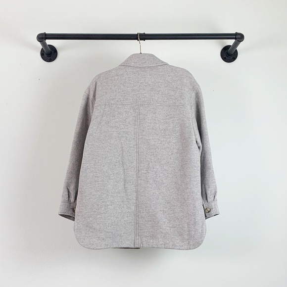 NWT Madewell Belrose Wool Blend Shirt Jacket Shacket In Light Grey - Picture 8 of 10